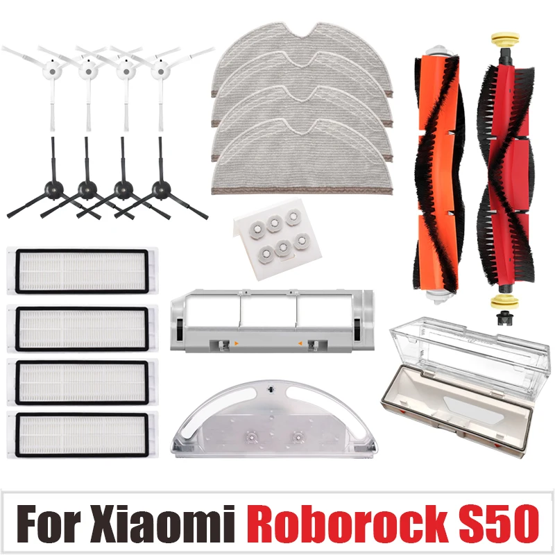

For XiaoMi 1 1S Roborock S5 S6 Pure Vacuum Cleaner Parts Washable Mop Cloth HEPA Filter Main Brush Side Brush Accessories
