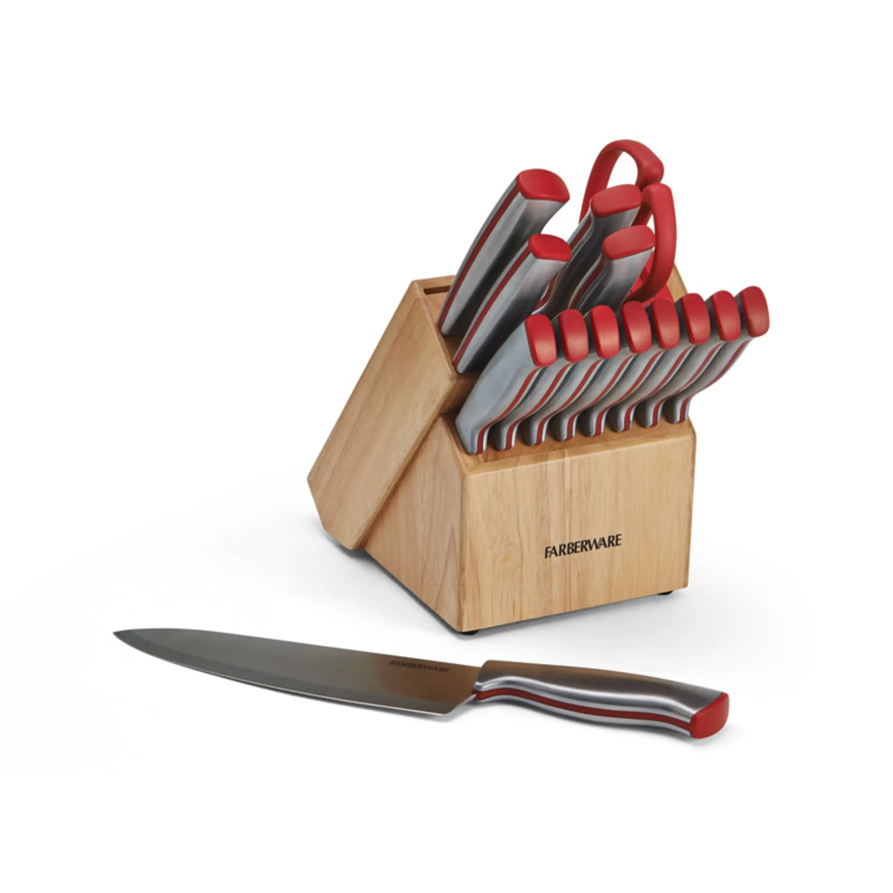 

Edgekeeper 15-piece Stainless Steel Basic Red Knife Block Set