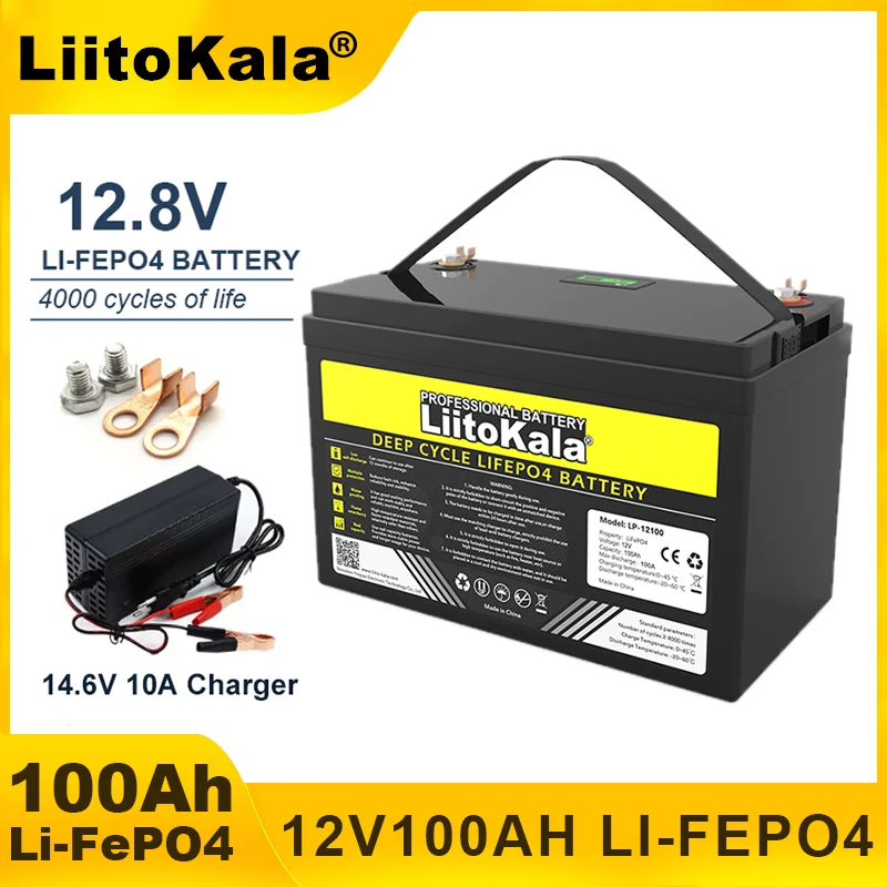 Литий-железо-фосфатные аккумуляторы LiitoKala, 12,8 В, 14,6 Ач, 12 В ...