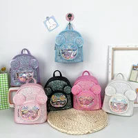 Children's Backpack Cute Cartoon Anime Big Ears Small Backpack Colorful Sequins Girls Schoolbag Toddler Baby Snack Storage Bag
