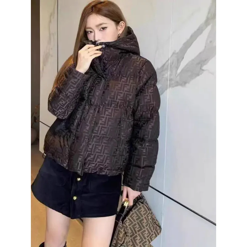 F *nDI женский зимний пуховик толстые черные пуховики на молнии 90 модные гусином