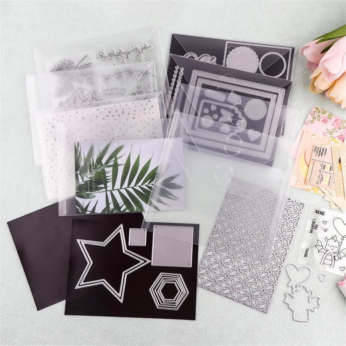 20 шт. 7x5 дюймов конверты для хранения многоразовые пластиковые с карманами сумка