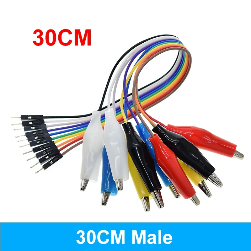 

20cm 30cm 10pin Double-end Alligator Clips jump Wire Male Female Crocodile Clip Test Lead Jumper Wire Line Cable DIY Connection
