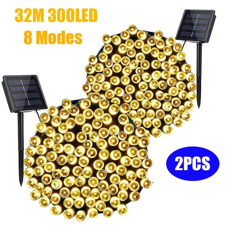 Solar String Fairy Light LED Waterproof Outdoor 8 Modes Solar Lights for Tree Patio Yard Wedding Garden Easter Decorations