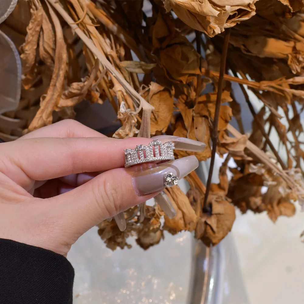 

2022 outono nova coroa noiva 925 anel de prata не-desvanecimento feminino Vestido ins europeu e американо аксессуары для оптовиков