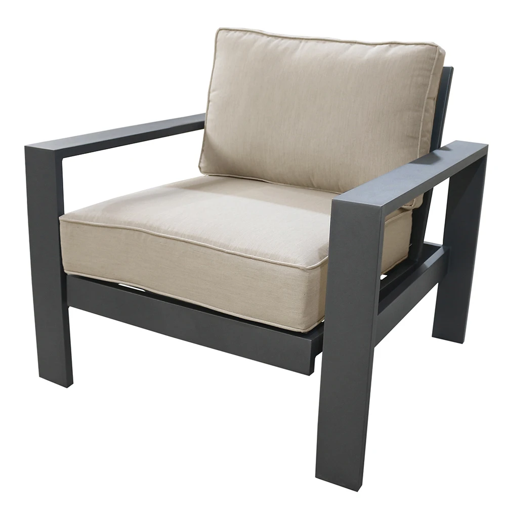 With Cushion Garden Patio Silver Taupe Powdered Pewter Chair
