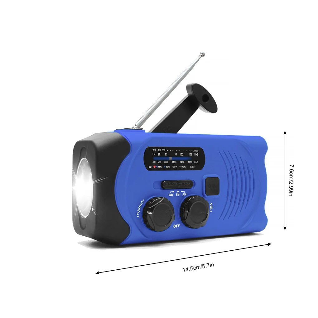 radio receiver frequency emergency led flashlight alarm power bank hiking backpacking multifunctional phone charger speaker free global shipping