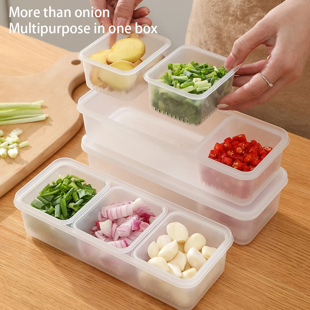 

Storage Box Fresh-keeping Refrigerator Vegetable Container with Lid Organization Plastic Preservation Case Drainer Fresh-keeping