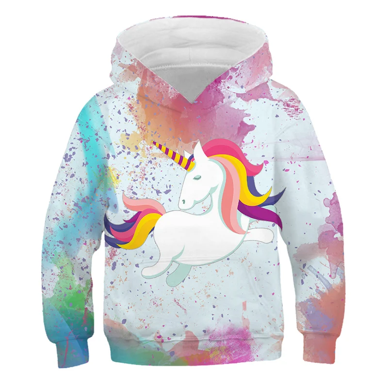 

Unicorn Hoodies 4 -14 Years Sweatshirt Girls Unicorn Hoodies Kids Boys Hooded Autumn and Winter Cute Clothes2022NEW