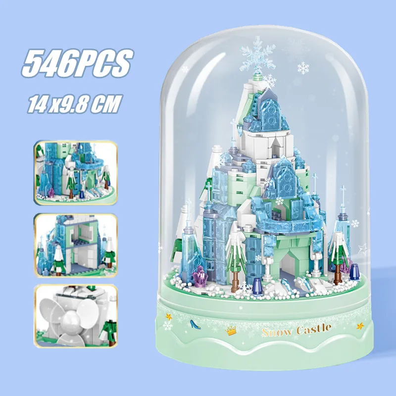 

Disney Frozen Elsa Snow Ice Castle Music Box Castle Friends Building Blocks City Bricks Figures Toys Children Gift Kid Girl Boy