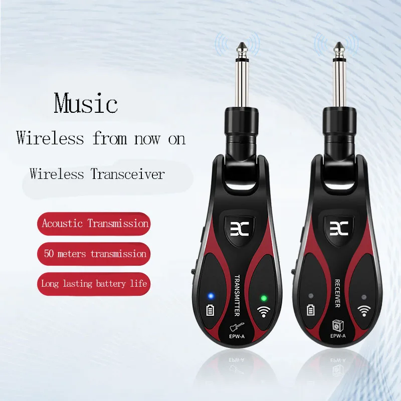 

ENO EPW-A Guitar Wireless System UHF 6.35mm Plug for Guitar Amplifier Rechargeable Audio Transmitter Receiver Guitar Accessories