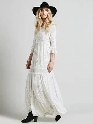 

2022 spring and summer new bohemian embroidered long skirt embroidered fairy skirt engagement party skirt