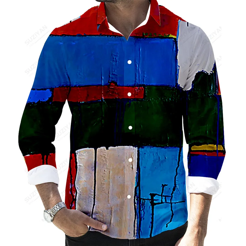 

Sale For Japanese Summer Geometric Print French Cuff Shirts For Men Stand Non-Iron Stripped Clothes Men'S Clothes Hot-Selling