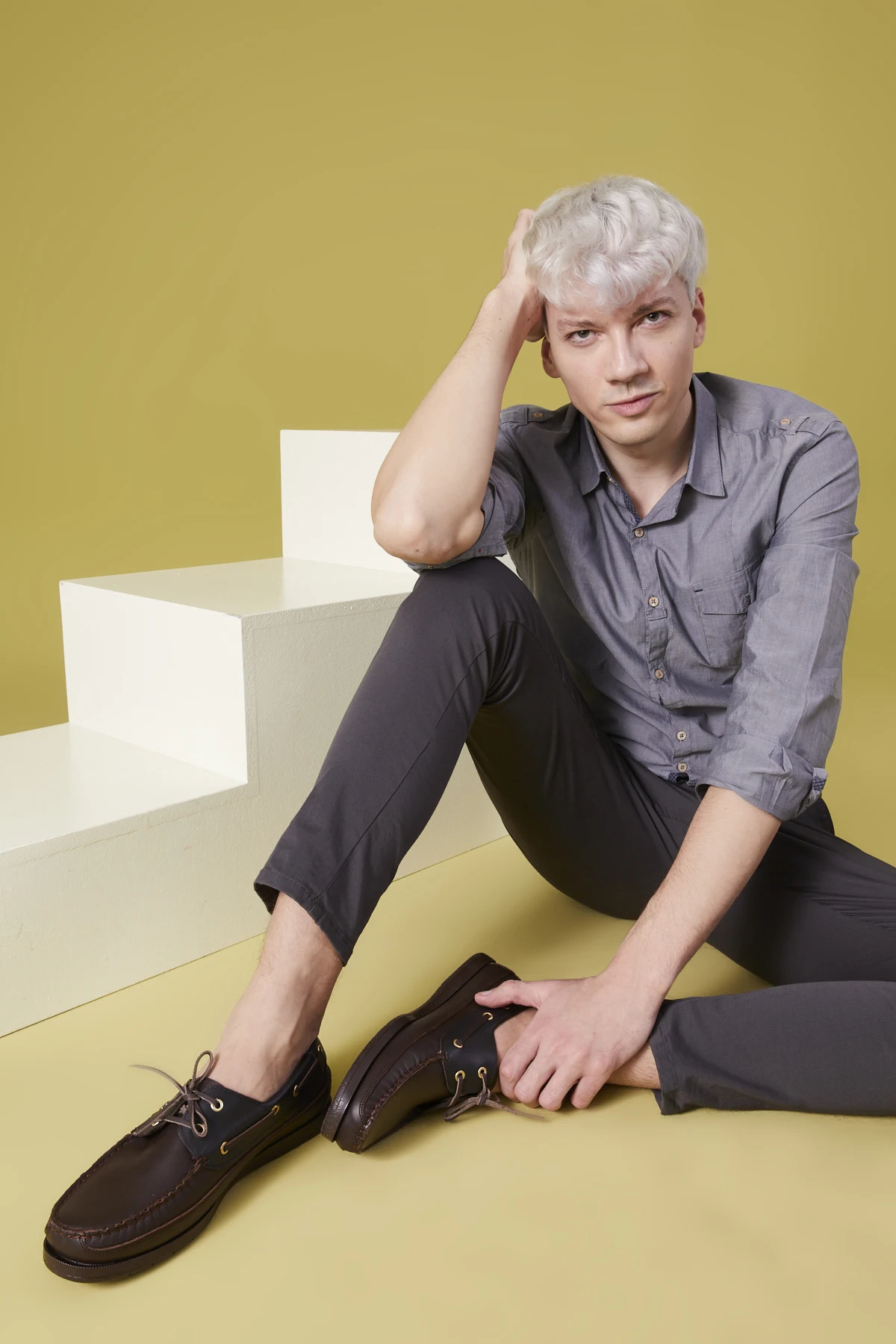 Мужские повседневные топ-сайдеры Ziya из натуральной кожи туфли на плоской подошве