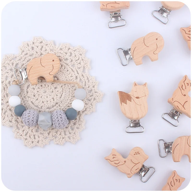 Clip Baby Products Cartoon Animal Beech Creative Elephant Shape Diy Pacifier Chain Accessories |