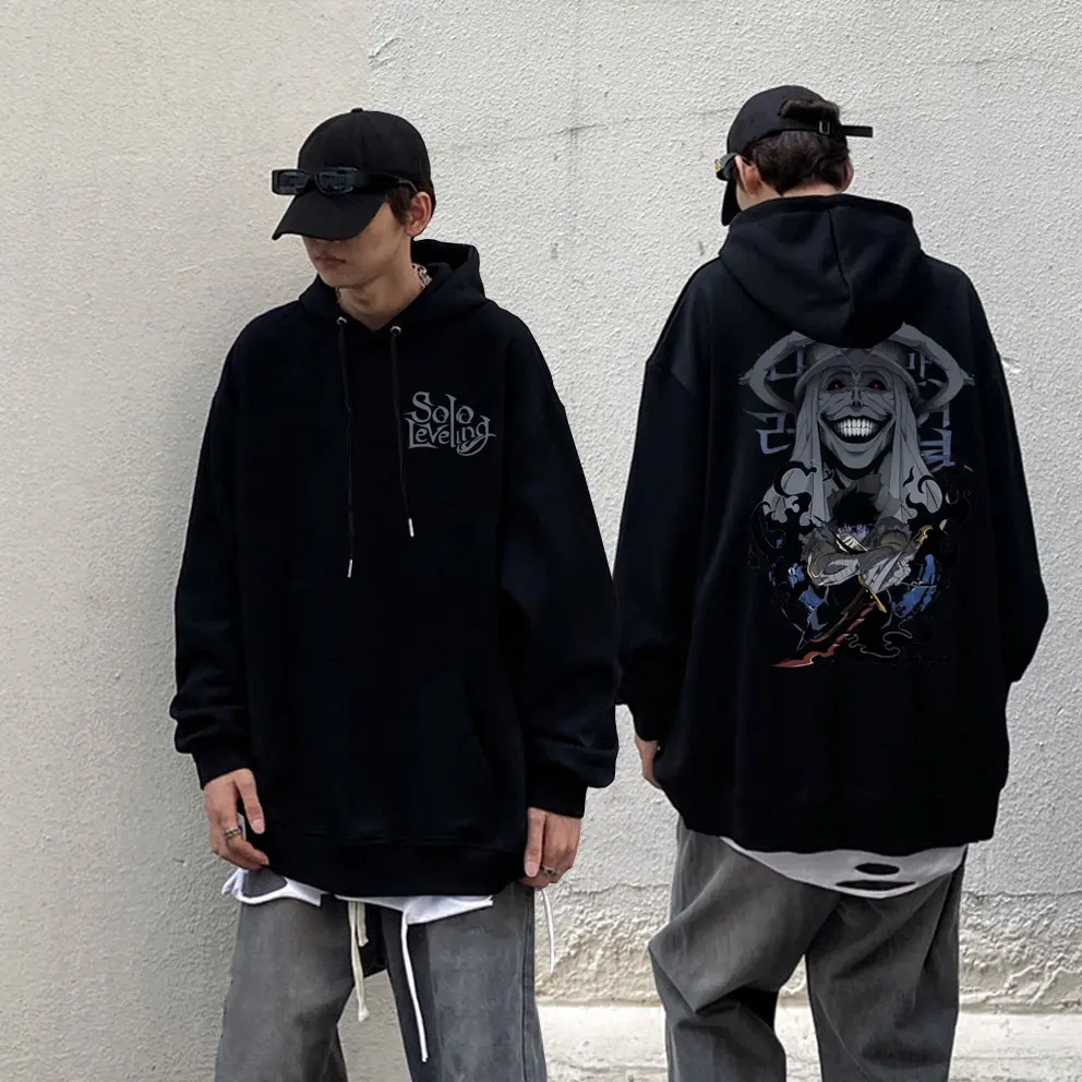 

Anime Solo Leveling Sung Jin Woo Graphic Hoodie Vintage Unisex Fleece Cotton Oversized Hoodies Tops Men Manga Casual Sweatshirt