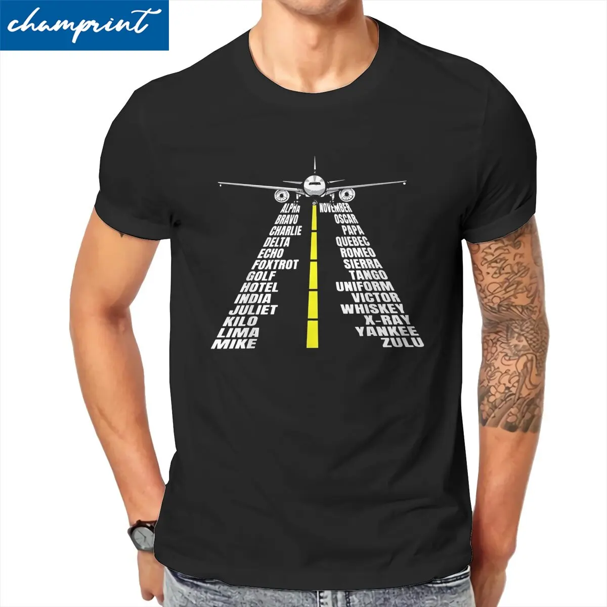 

Men's Phonetic Alphabet Aircraft T Shirt Pilot Pure Cotton Clothing Vintage Short Sleeve O Neck Tee Shirt Gift Idea T-Shirt