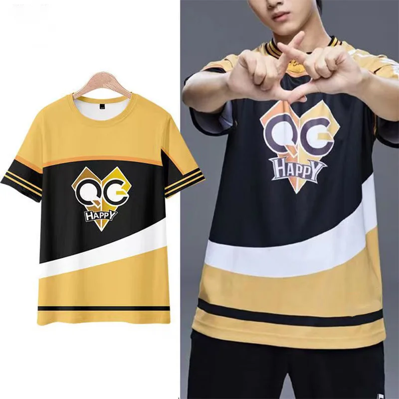 Новинка 2023, форма для команды QGhappy, 3D быстросохнущая толстовка с круглым вырезом, униформа для соревнований, для спортивных игр, футболка для взрослых