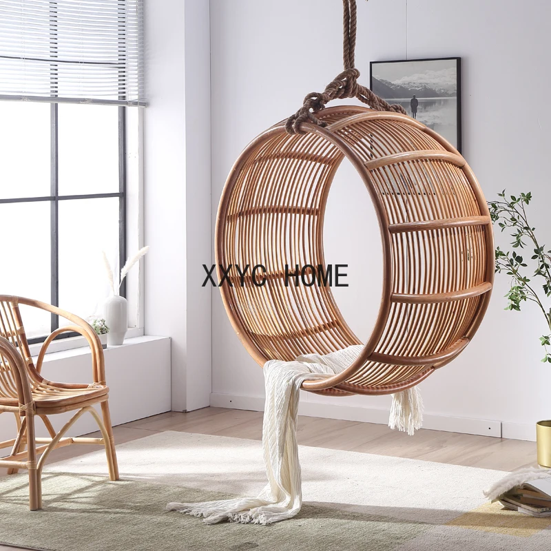 Ротанговый садовый стул-качели комнатная корзина для взрослых подвесное кресло
