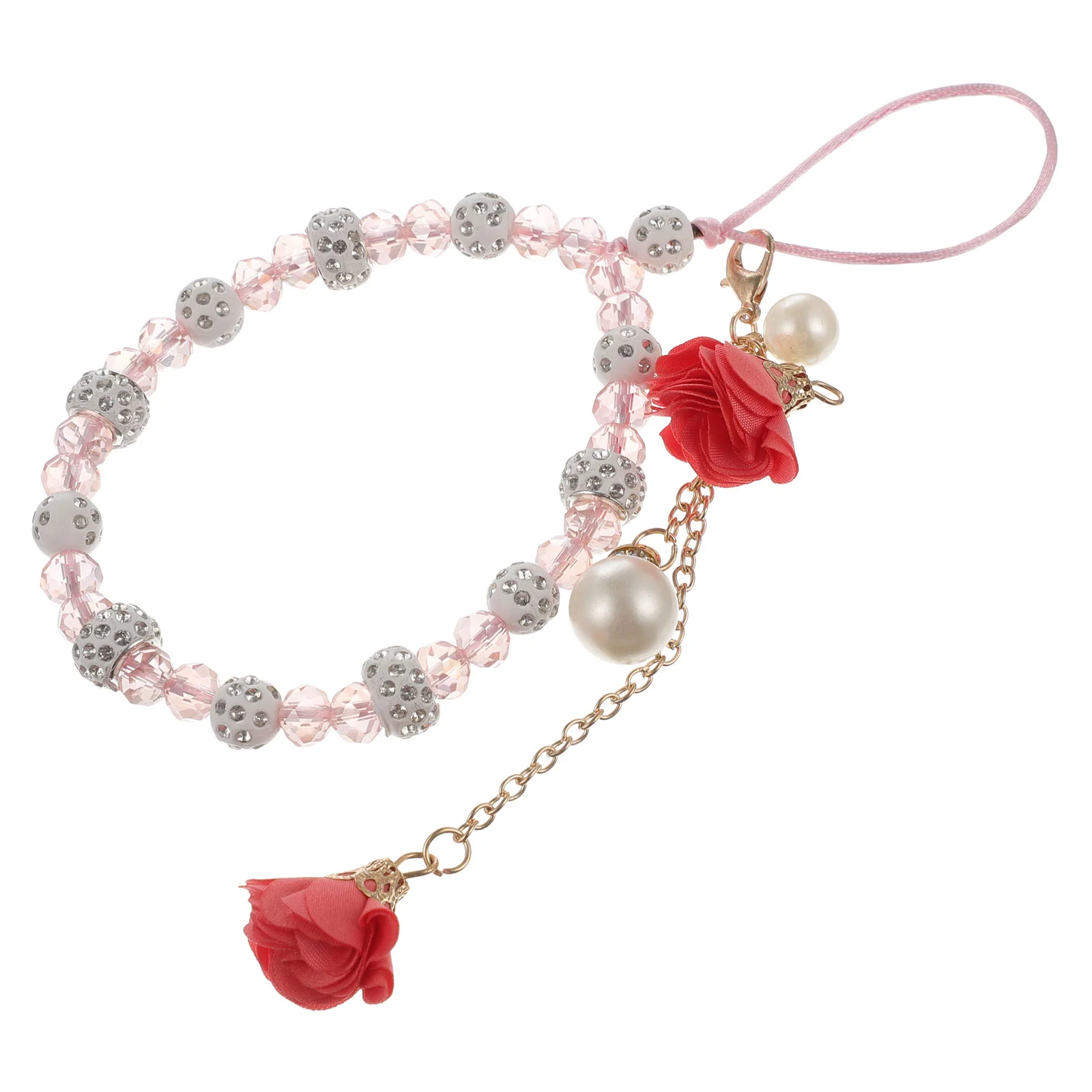 

Strap Wrist Lanyard Crystalcharm Charms Cute Women Wristlet Chain Hand Keychain Cell Key Pendant Purse Rhinestones