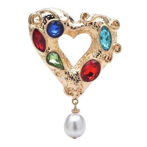 Wuli&baby Большие сердечные броши