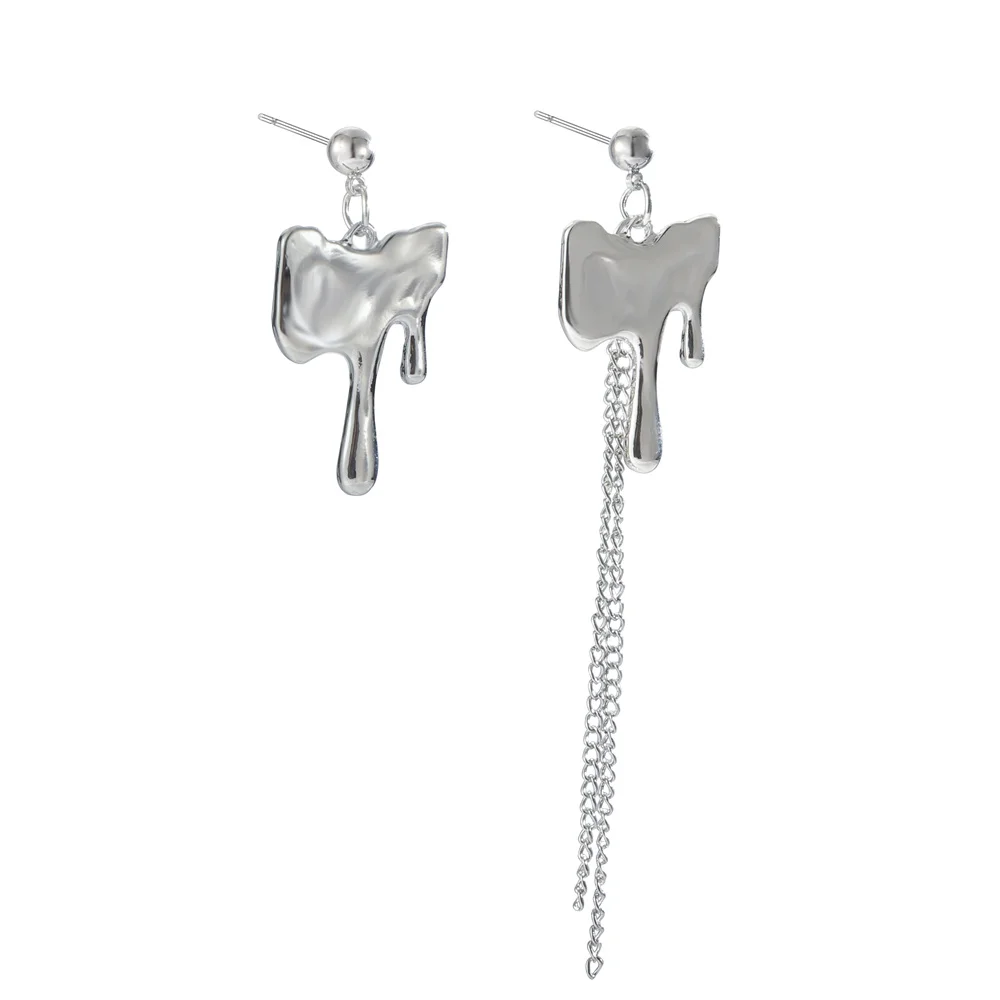 

Coconal Fashion Silver Color Women Asymmetric Lava Earrings Jewelry For Gothic Party Jewelry Gifts Earrings