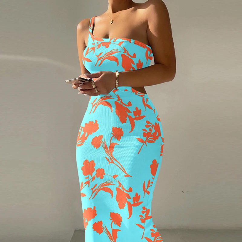 

Женское облегающее платье с открытыми плечами, облегающее эластичное длинное платье с цветочным принтом в стиле ретро, праздвечерние чные ...