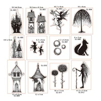 elf plants fairy house clear stamps for diy scrapbooking card transparent silicone stamp making photo album crafts decoration