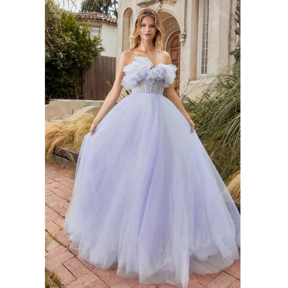 

Женское вечернее платье без бретелек, фиолетовое ТРАПЕЦИЕВИДНОЕ платье без рукавов со шлейфом, для выпускного вечера, модель D10138, 2024