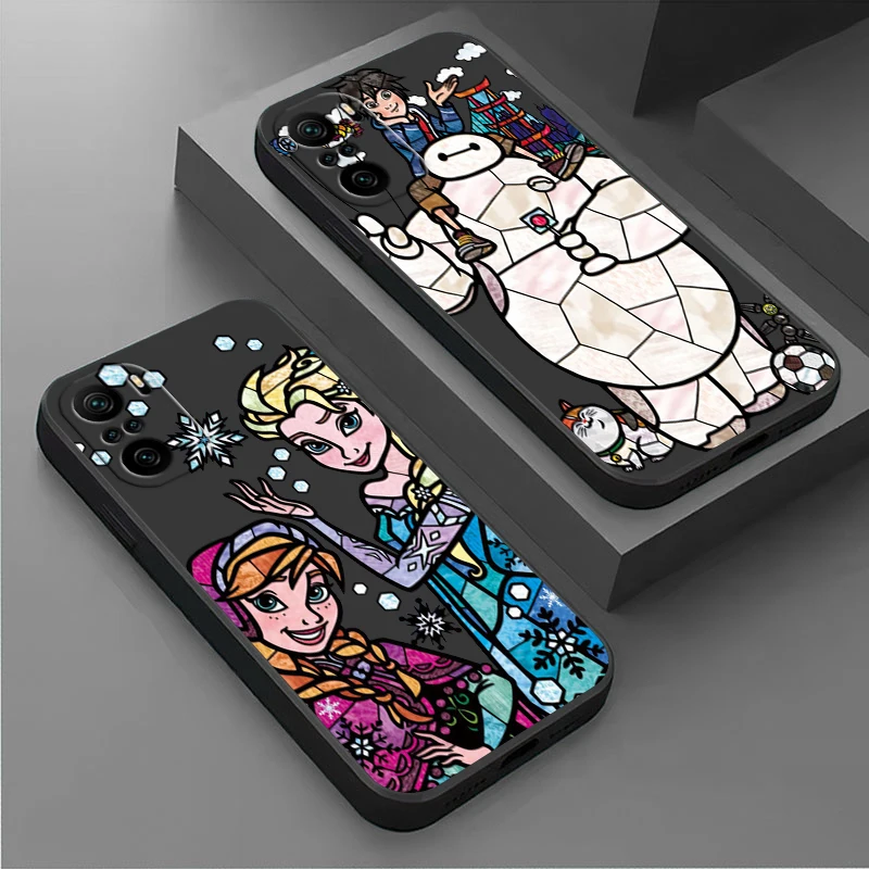 

Disney Frozen Anna Elsa Phone Case For Xiaomi Redmi Note 11E 11S 11 11T 10 10S 9 9T 9S 8 8T 7 Pro Plus 5G Black Cover