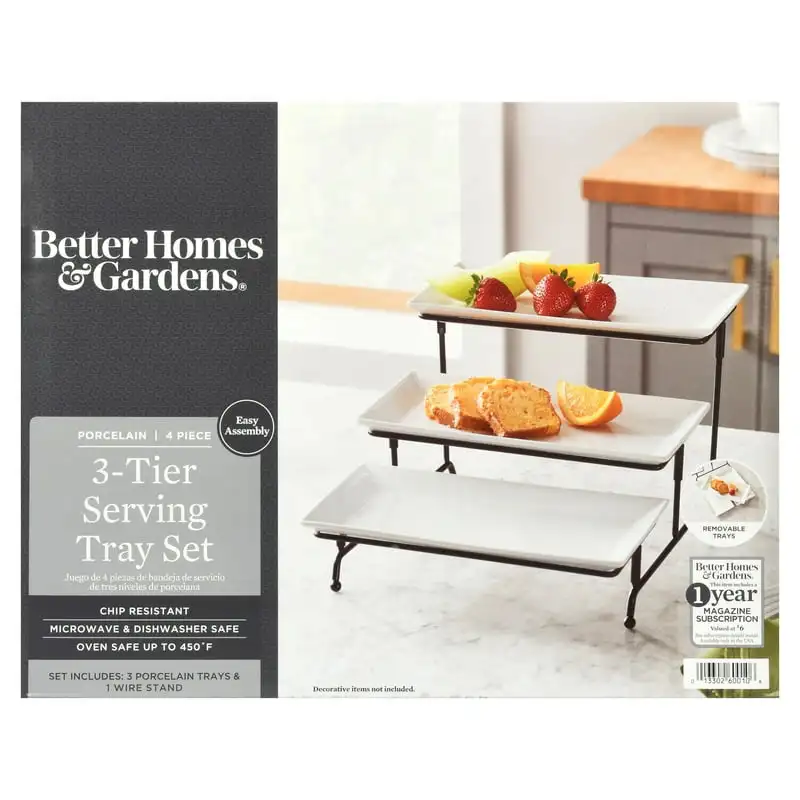 

Porcelain 3 Tiered Serve Set