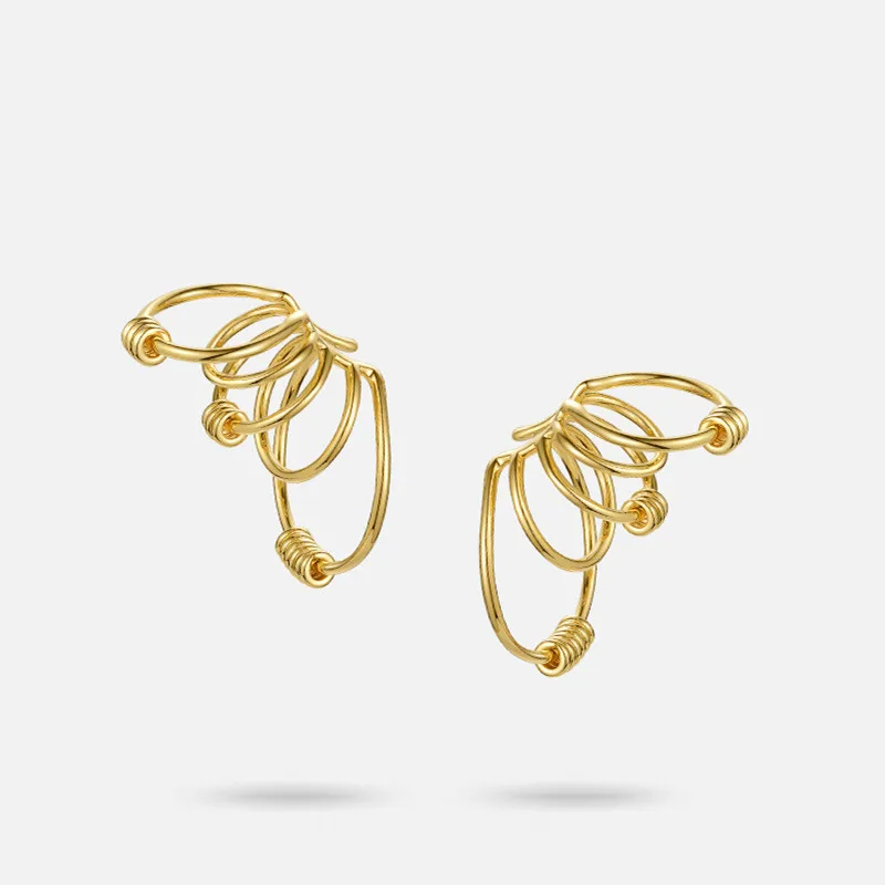 

Multilayer Circle Ear Cuff Clip On Earrings For Women Gold Color Rock Earings Without Piercing Fashion Jewelry