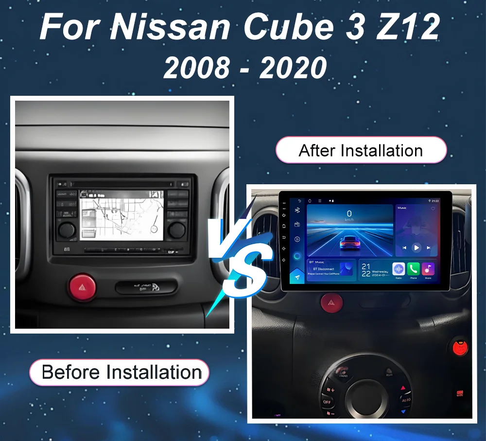Фото Автомагнитола Android 16 для Nissan Cube 3 Z12 2008-2020, GPS-навигатор, мультимедийный стерео-видеоплеер Qualcomm QLED, без 2 DIN, Bluetooth №3