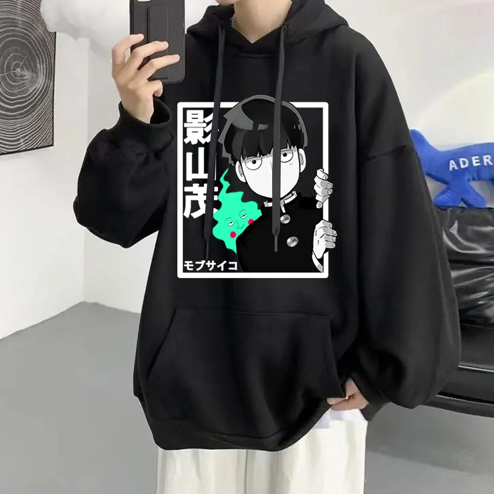 

Japan Mob Psycho 100 Funny Anime Hoodie Men Streetwear Winter Harajuku Cotton Casual Sweatshirts Shigeo Kageyama Pullovers Homme