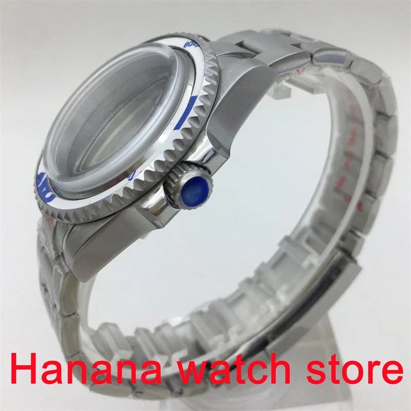 Серебряный корпус BLIGER 40 мм купольное стекло с AR-покрытием и механизмом NH35 NH36 NH34A