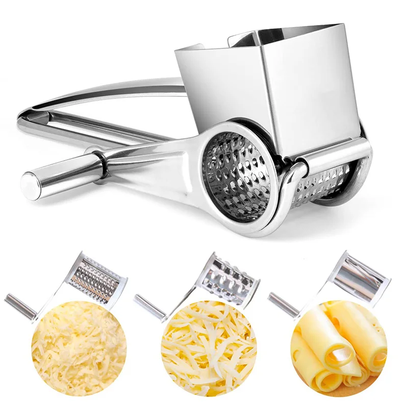 1/2/3/4 Drums Blades Rotary Cheese Grater Stainless Steel Cheese Cutter Slicer Cheese Shredder Butter Nut Cutter Kitchen Gadgets