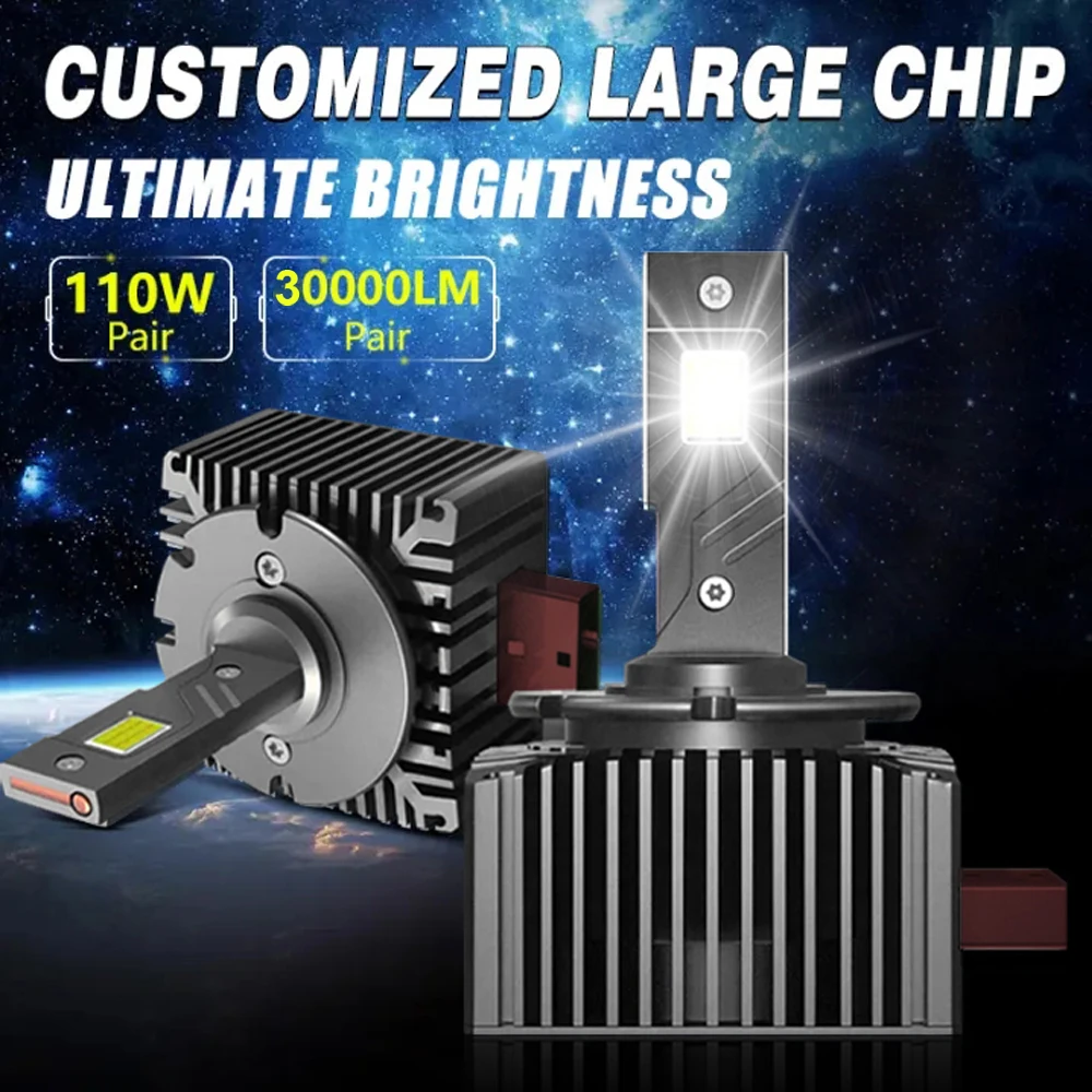 Светодиодные фары HID D1S Turbo Автомобильные лампы 30000LM Двусторонний чип CSP для BMW 528i