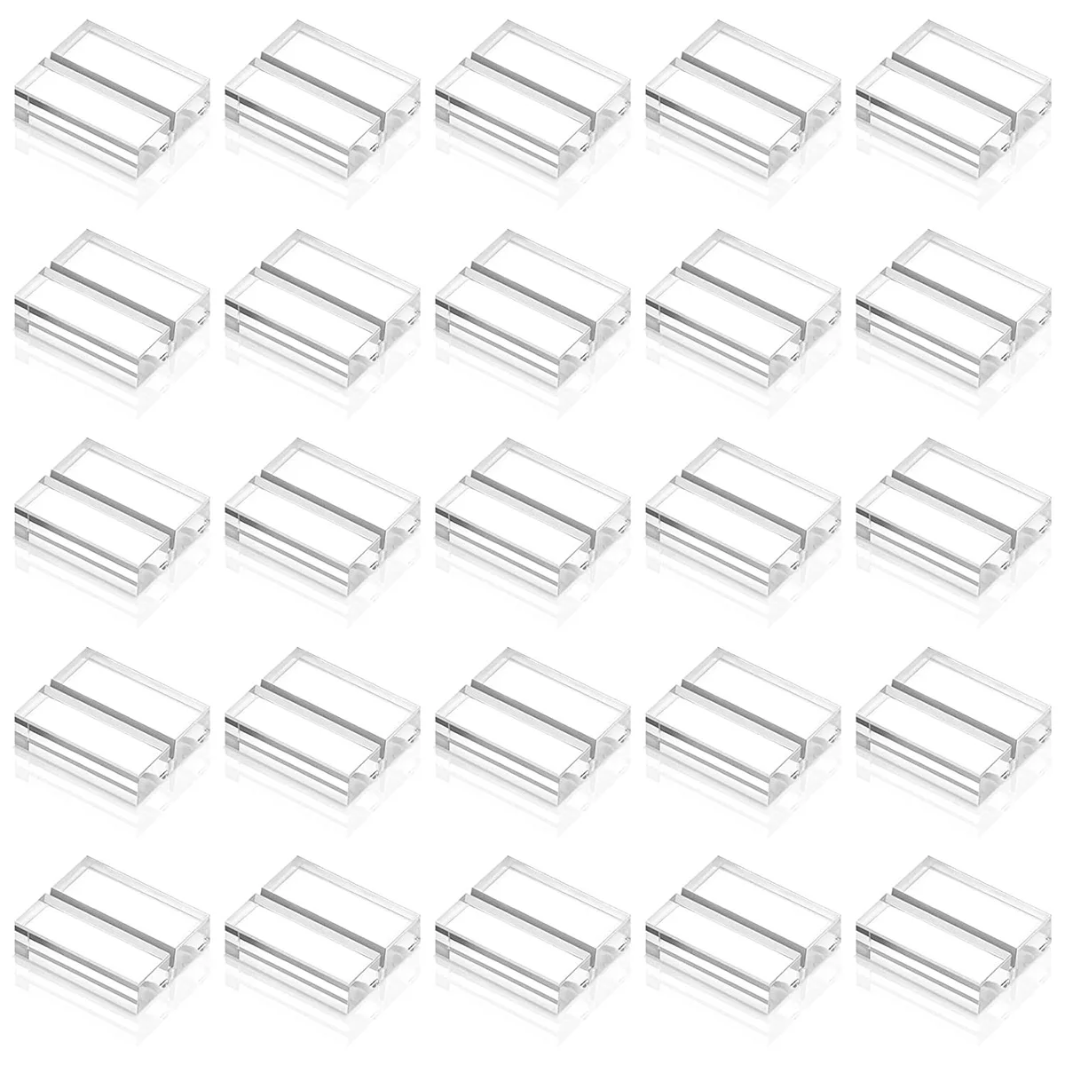 

25Pcs Acrylic Stands Place Card Holders Table Number Stands Desktop Clear Card Display Stand Transparent Acrylic Sign Holders fo