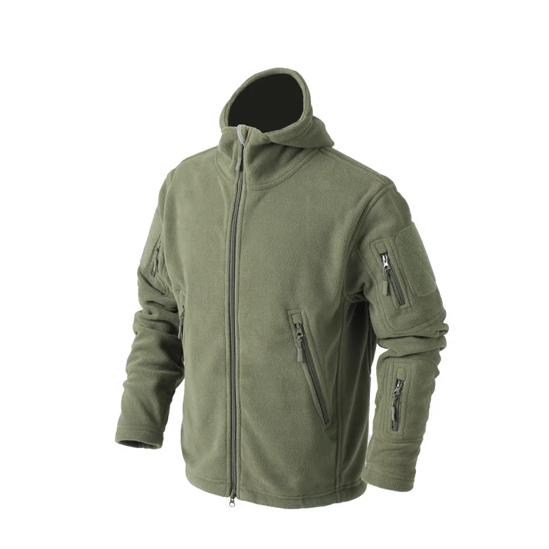 

Autumn Winter Tactical Jacket Men Outdoor Casual Fleece Jacket Warm Windbreakers Soft Shell Jacket Hooded Hiking Hunting Coat