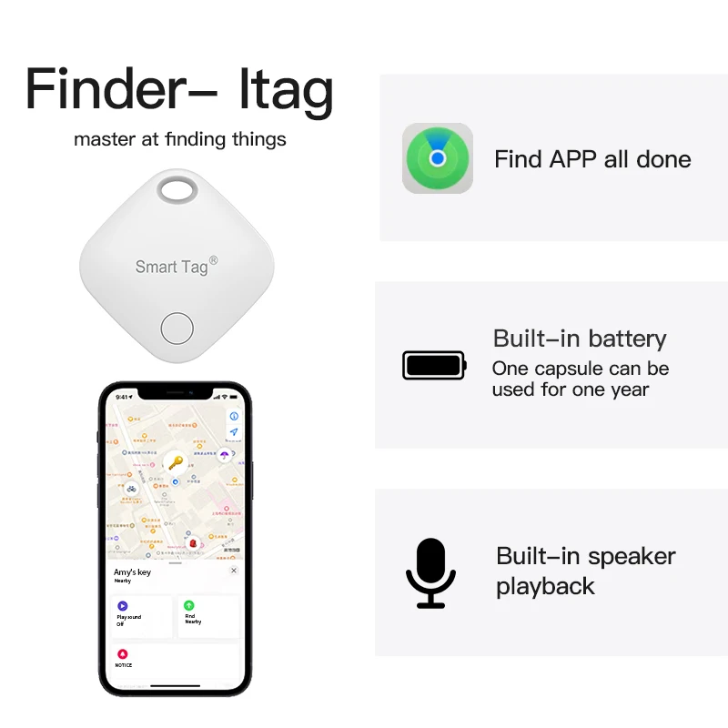 Оригинальный Смарт-трекер для Apple Find My Mini GPS Реверсивный трек потерянный телефон