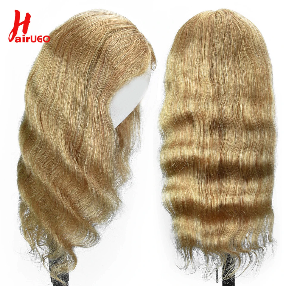 HairUGo Honey Blonde Lace Closure Wig Remy Peruvian Colored Lace Front Body Wave Wigs Brown 100% Human Hair Wigs Preplucked 180%