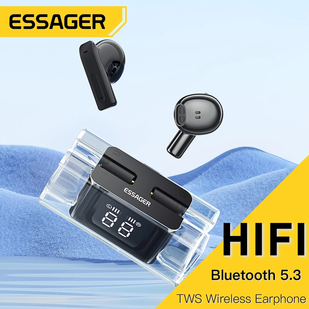 

Essager E90 TWS Earphones Bluetooth Headphone With Mic Wireless Headset With Charging Case Power Display Touch Control Earbuds