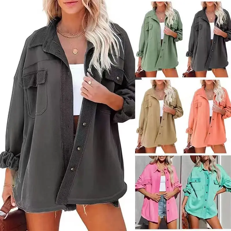 

Autumn and winter new women's casual long-sleeved cardigan shirt top