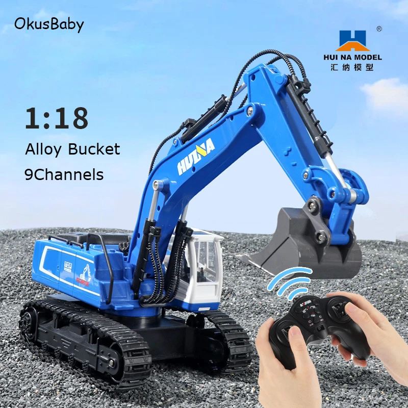 

1:18 Huina 558 11Channels 2.4GHz Remote Control Excavator With Alloy Bucket RC Enginnering Truck Toy With Sound And Lights