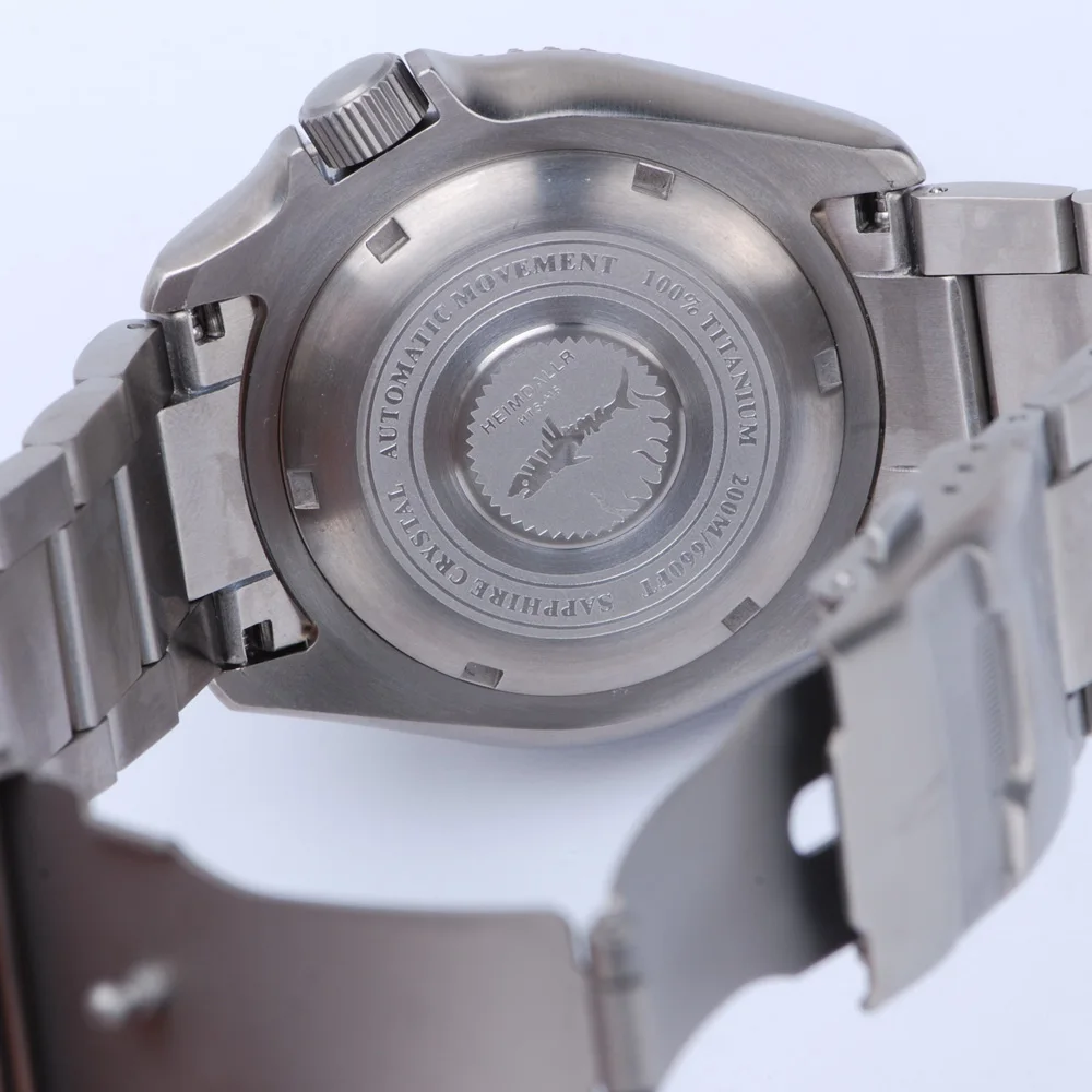 Мужские водонепроницаемые часы для дайвинга Heimdallr Titanium SKX007 с синим циферблатом 44
