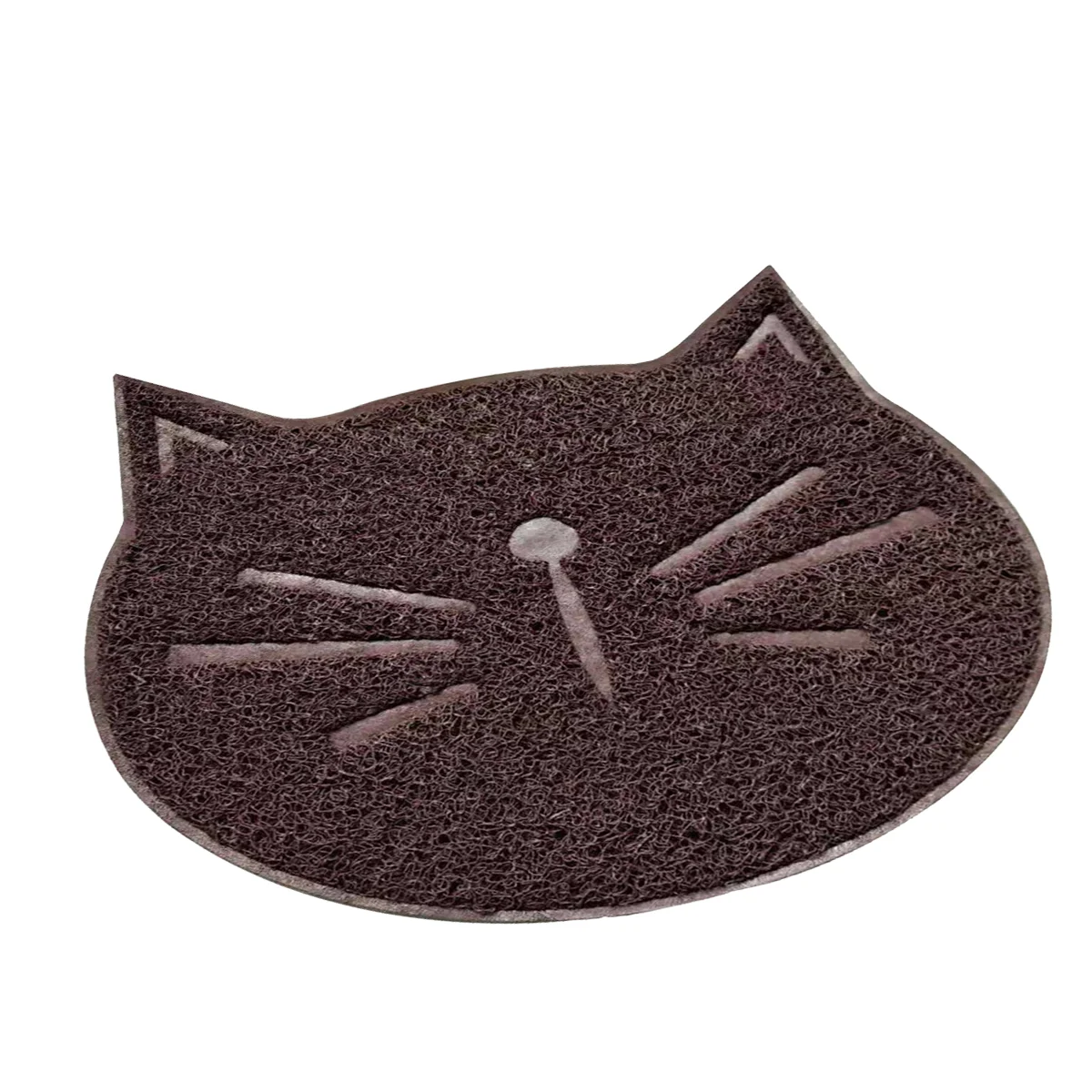 

Matt Pet Food Placemat Cat Trapping Household Supplies Feeding Pad Sitting Carpet Face Shaped