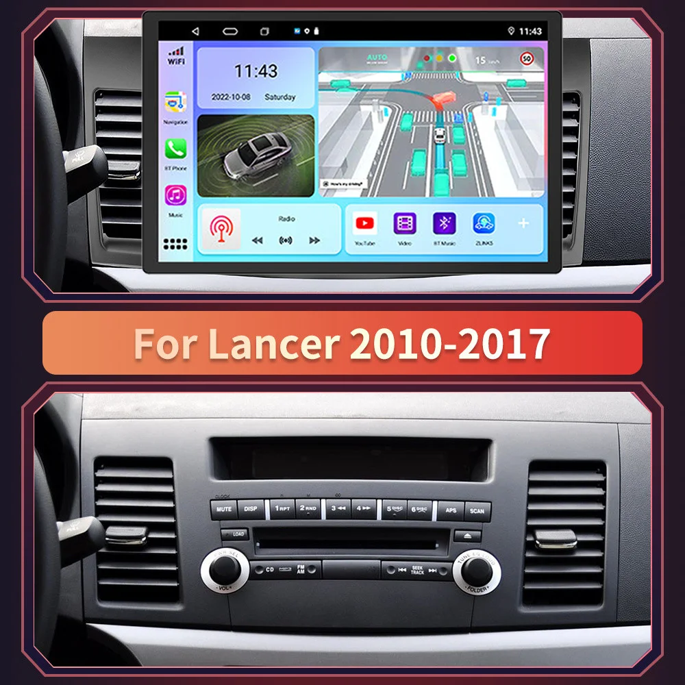 Автомагнитола Hoxiao 2 Din 13 дюймов Android 11 мультимедийный видеоплеер для Mitsubishi Lancer