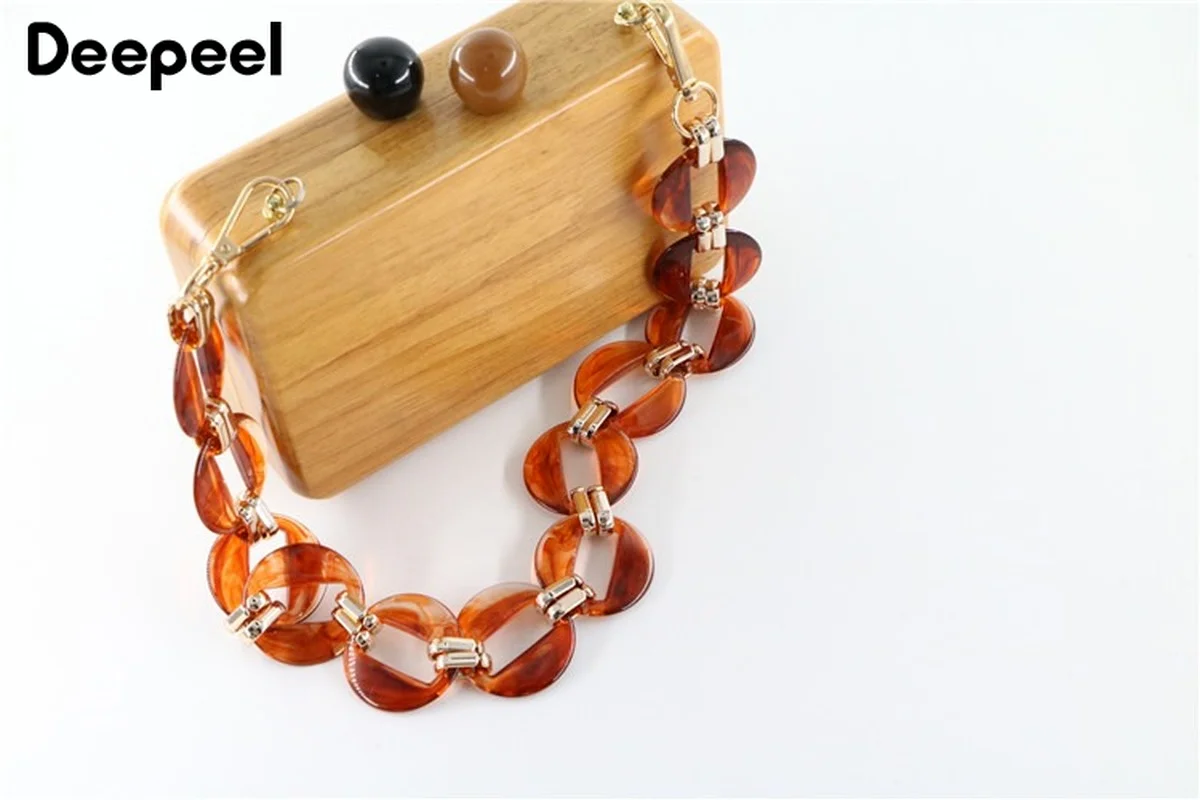 1Pc Deepeel 60cm Fashion Acrylic Alloy Handmade Chain Bag Strap Resin Plastic Handbag Detachable Replacement Straps Accessories