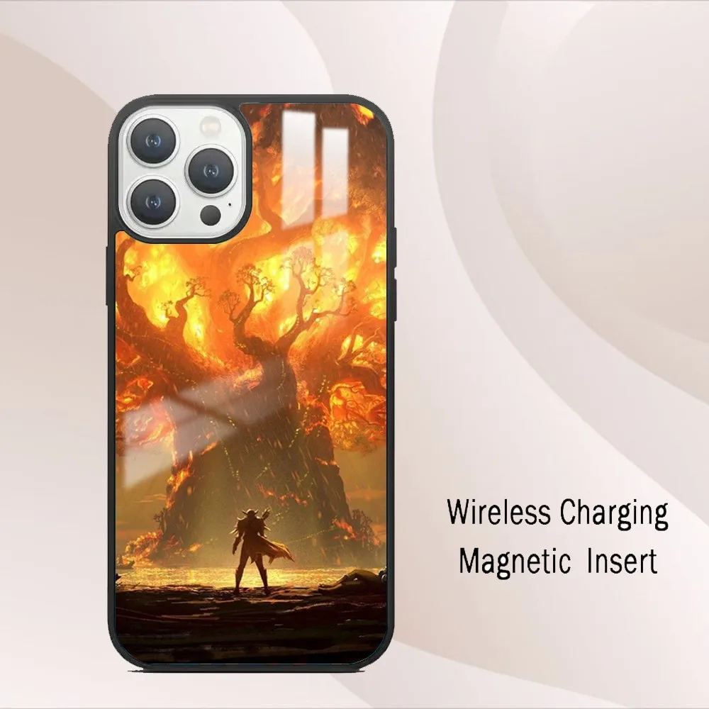 W-World Of W-Warcraft W-Wow Soft Silicone Phone Case For iPhone 16 15 14 13 12 11 Pro Max Plus Mini Magsafe Mirror Wireless Magn