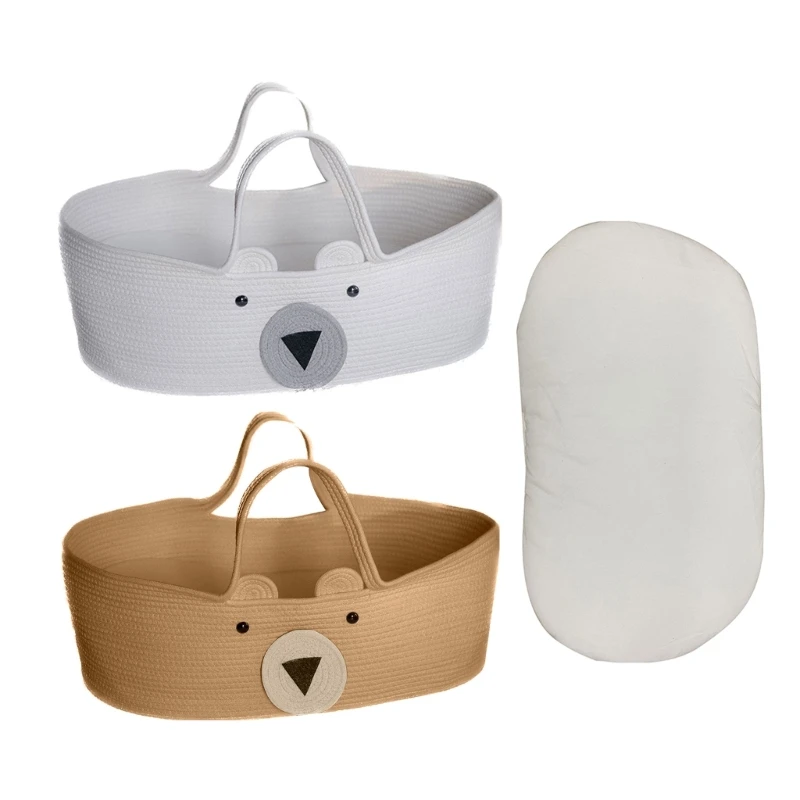 

Cotton Rope Moses Basket Portable Changing Table for Dresser 70cm/28-inch